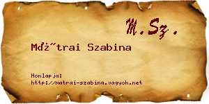 Mátrai Szabina névjegykártya